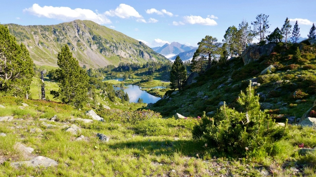 personne faisant du canyoning dans les Pyrénées en période estivale